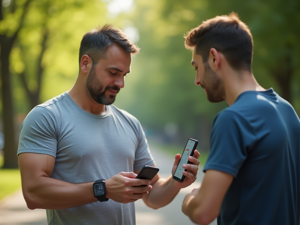 Persona che utilizza tecnologie mobili per la salute e il benessere